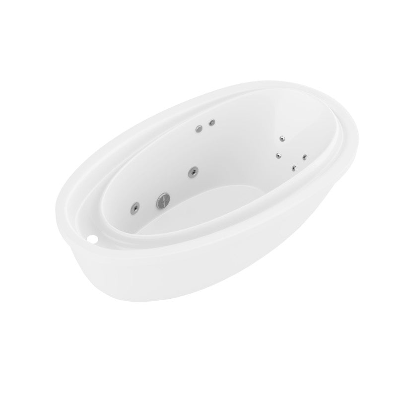FT-AZ202 - Leni Series 71 in. x 38 in. Jetted Whirlpool 54 Gallon Capacity Freestanding Bathtub with Reversible Drain in White