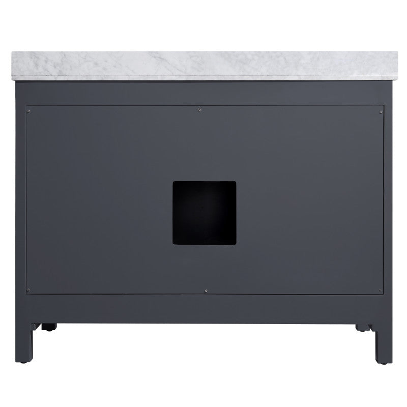 Chateau 48 in. W x 22 in. D Bathroom Bath Vanity Set with Carrara Marble Top with White Sink