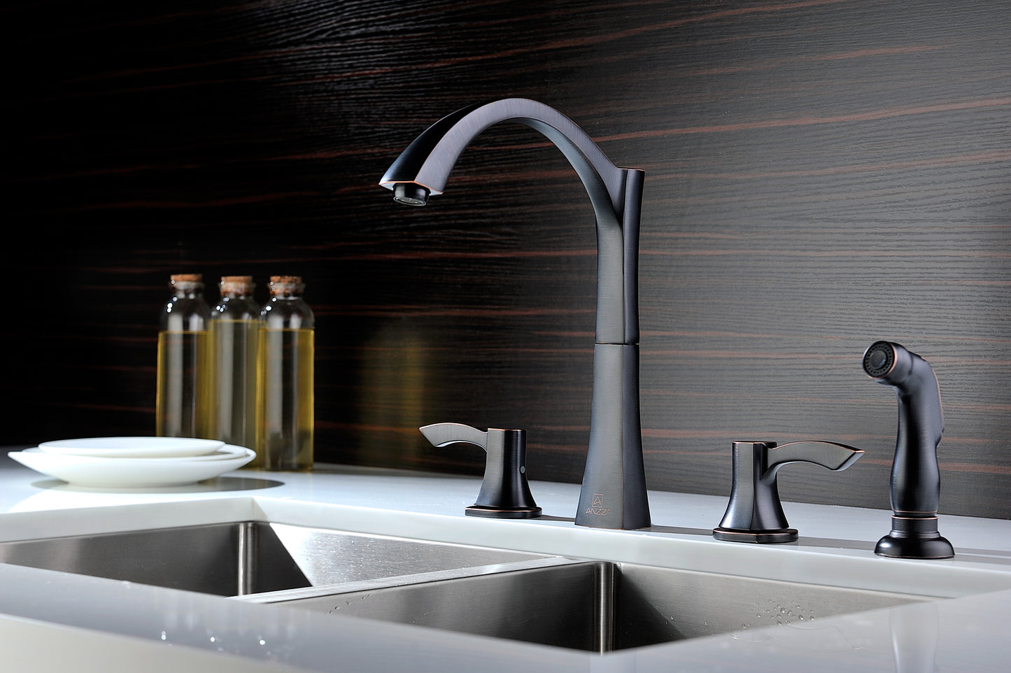 KF-AZ032ORB - Soave Series 2-Handle Standard Kitchen Faucet in Oil Rubbed Bronze