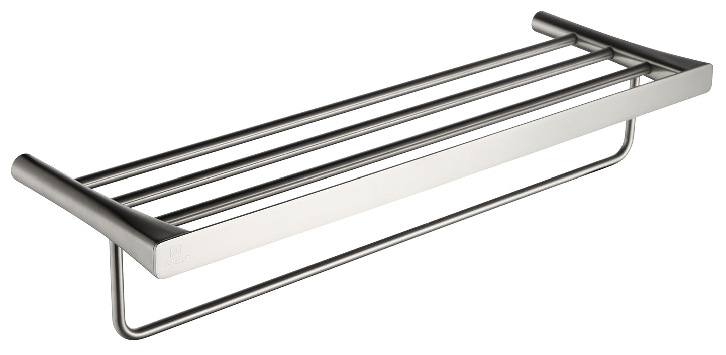AC-AZ058BN - Caster 3 Series Towel Rack in Brushed Nickel