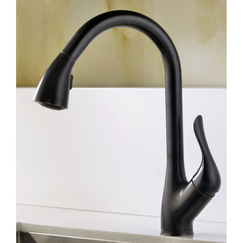 KAZ3218-031O - MOORE Undermount 32 in. Double Bowl Kitchen Sink with Accent Faucet in Oil Rubbed Bronze