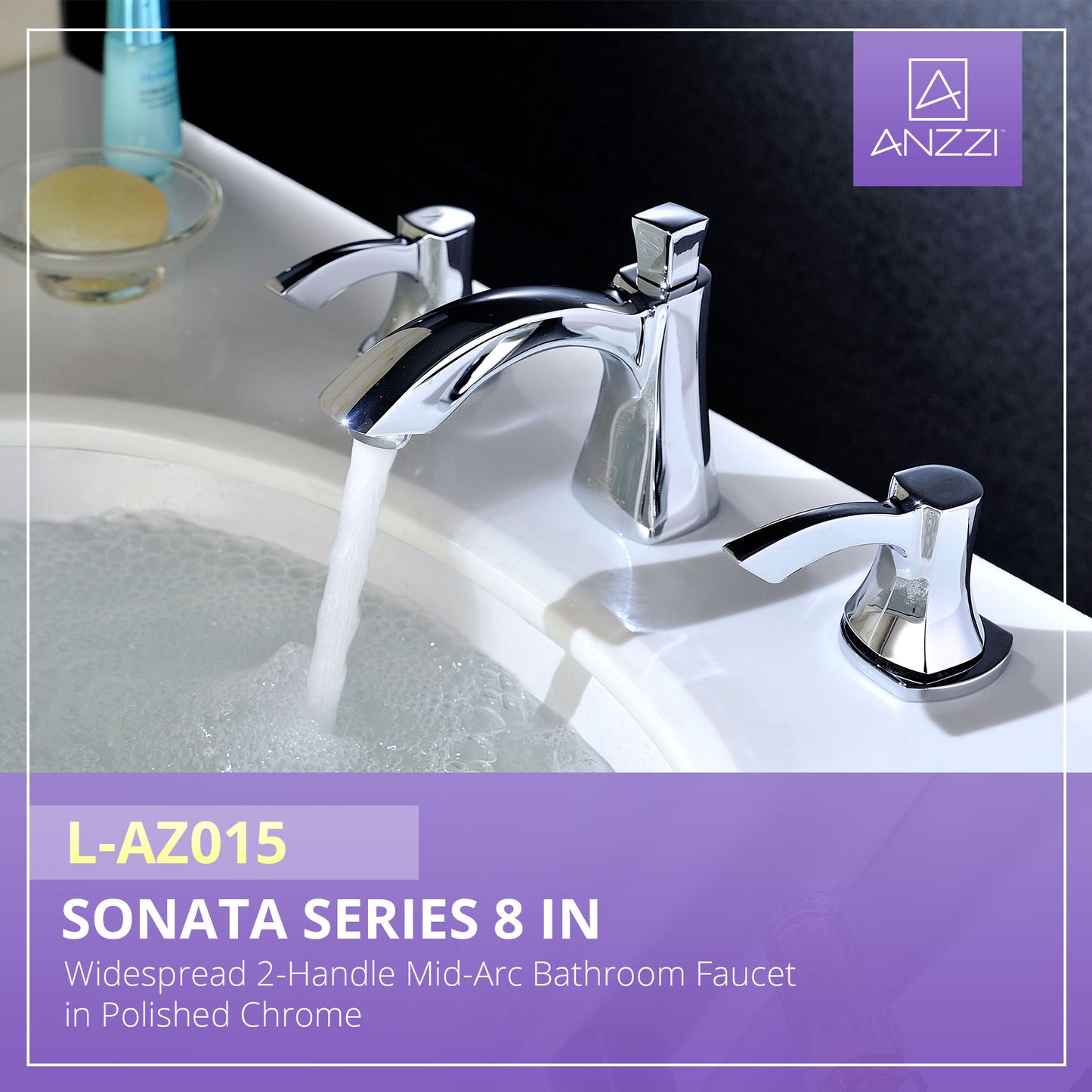 Sonata Series 8 in. Widespread 2-Handle Mid-Arc Bathroom Faucet