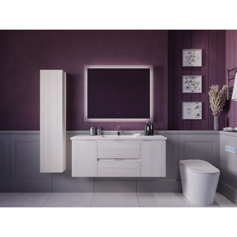 48 in. W x 20 in. H x 18 in. D Bath Vanity Set with Vanity Top in White with White Basin and Mirror
