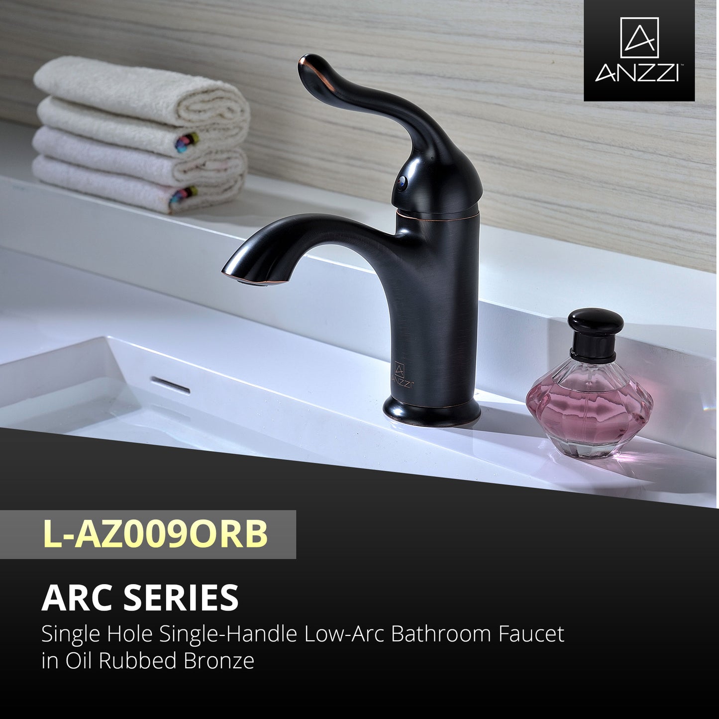 Arc Series Single Hole Single-Handle Low-Arc Bathroom Faucet