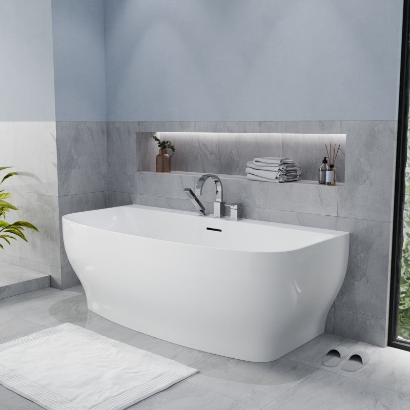 5.41 ft. Freestanding Bathtub in White