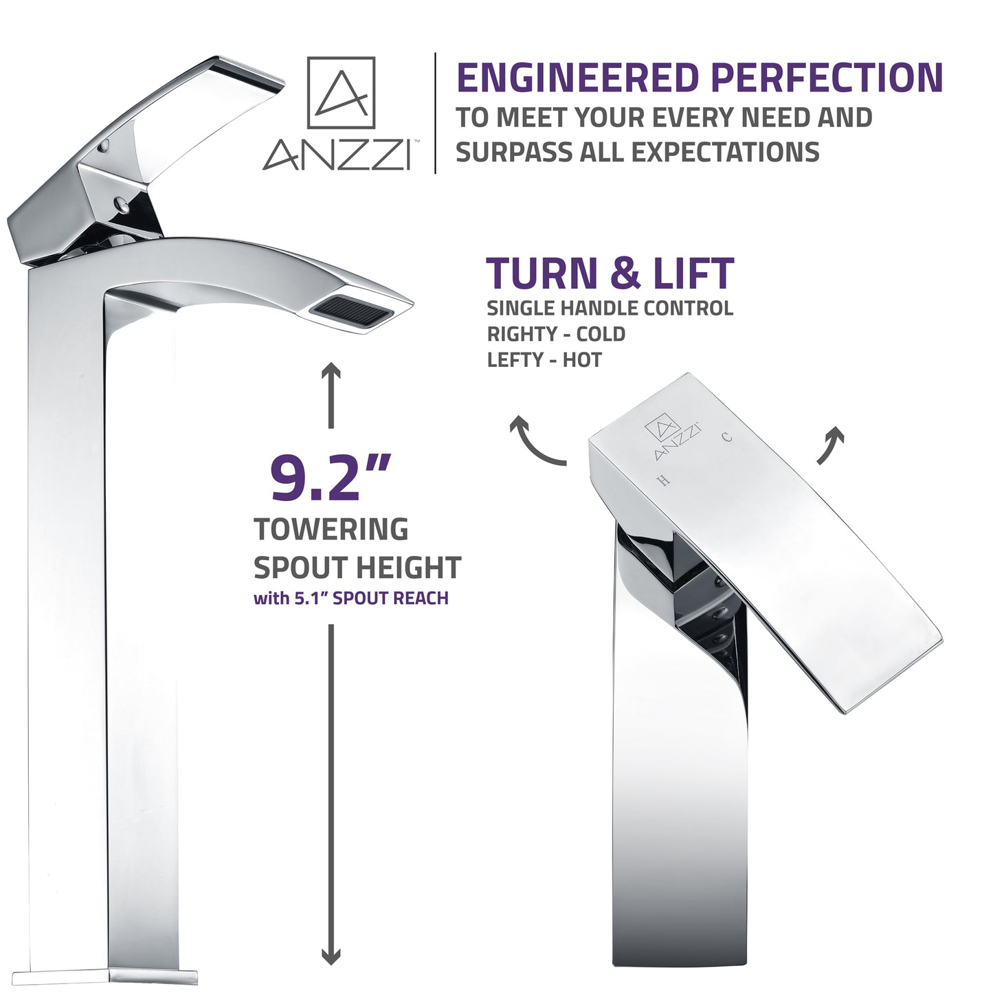 Tutti Single Hole Single-Handle Bathroom Faucet