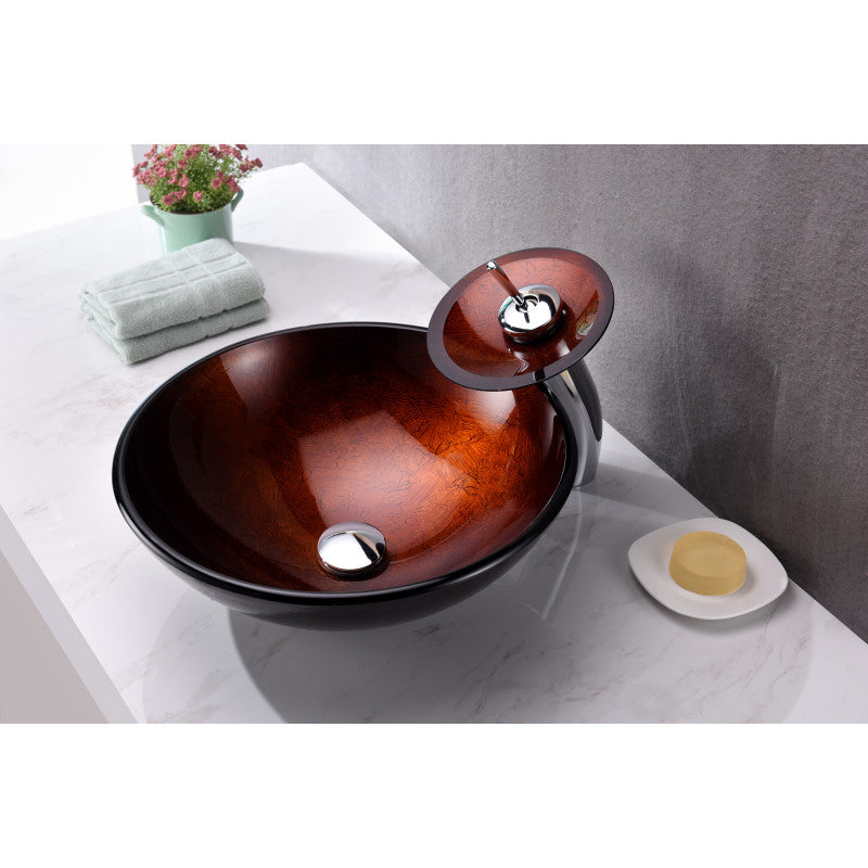 Arc Series Vessel Sink in Layered Amber