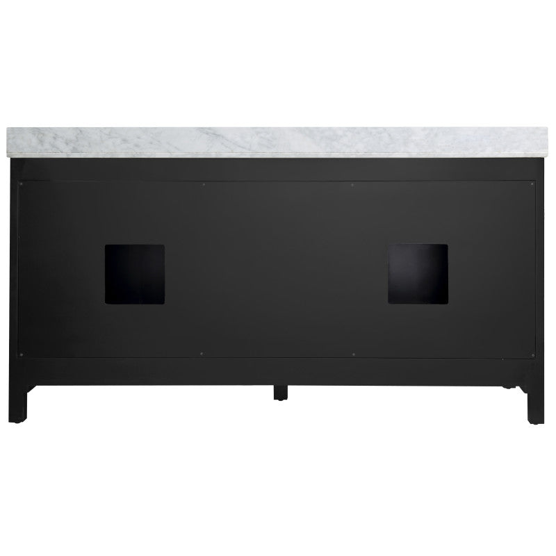 Chateau 72 in. W x 22 in. D Bathroom Vanity Set with Carrara Marble Top with White Sink