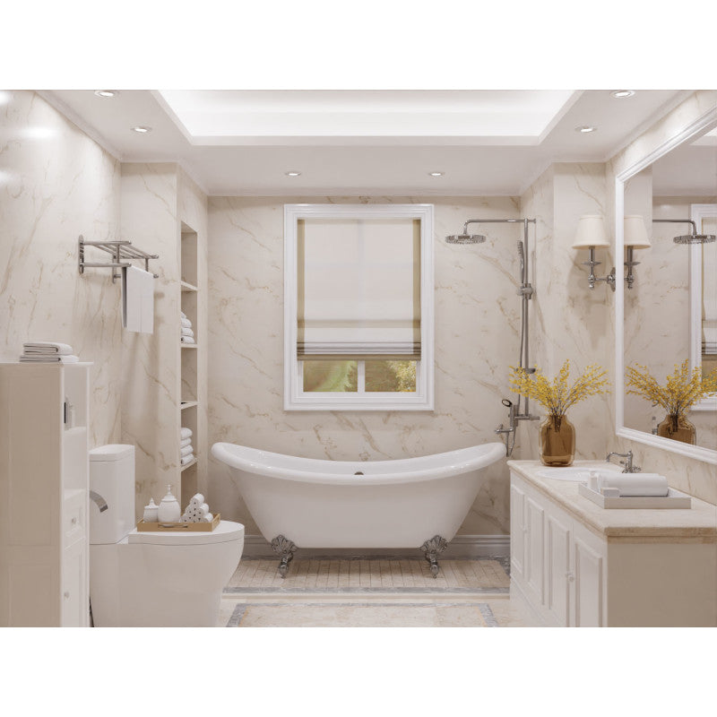 Clawfoot Series 69 in. x 28 in. Soaking Freestanding Bathtub with Center Drain in White with Polished Chrome Feet