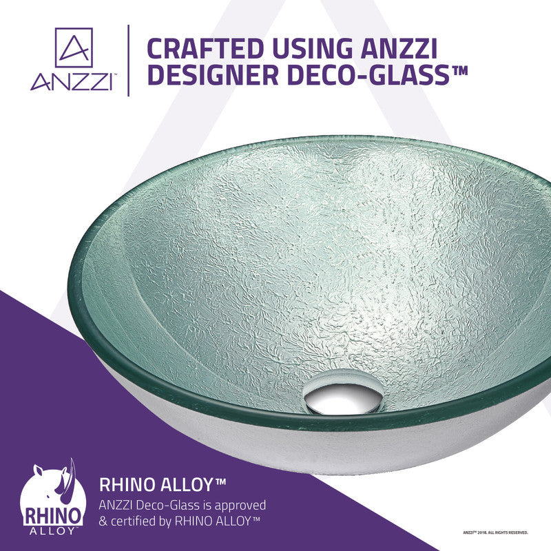 Komupau Series Deco-Glass Vessel Sink in Churning Silver