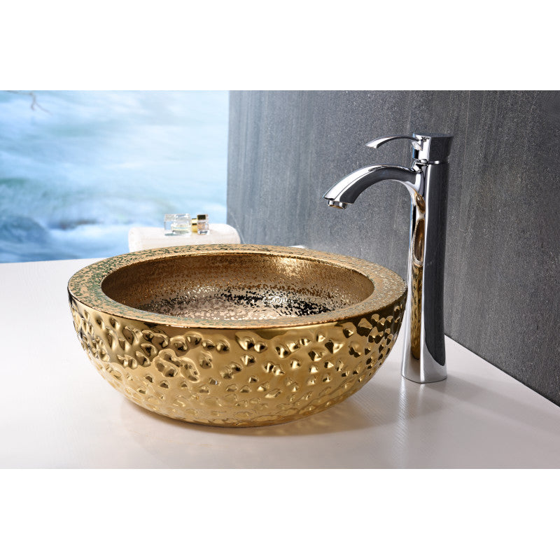 LS-AZ8199 - Levi Series Vessel Sink in Speckled Gold