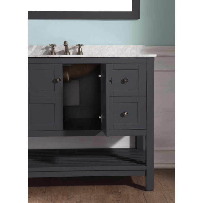 Montaigne 48 in. W x 22 in. D Bathroom Bath Vanity Set with Carrara Marble Top with White Sink