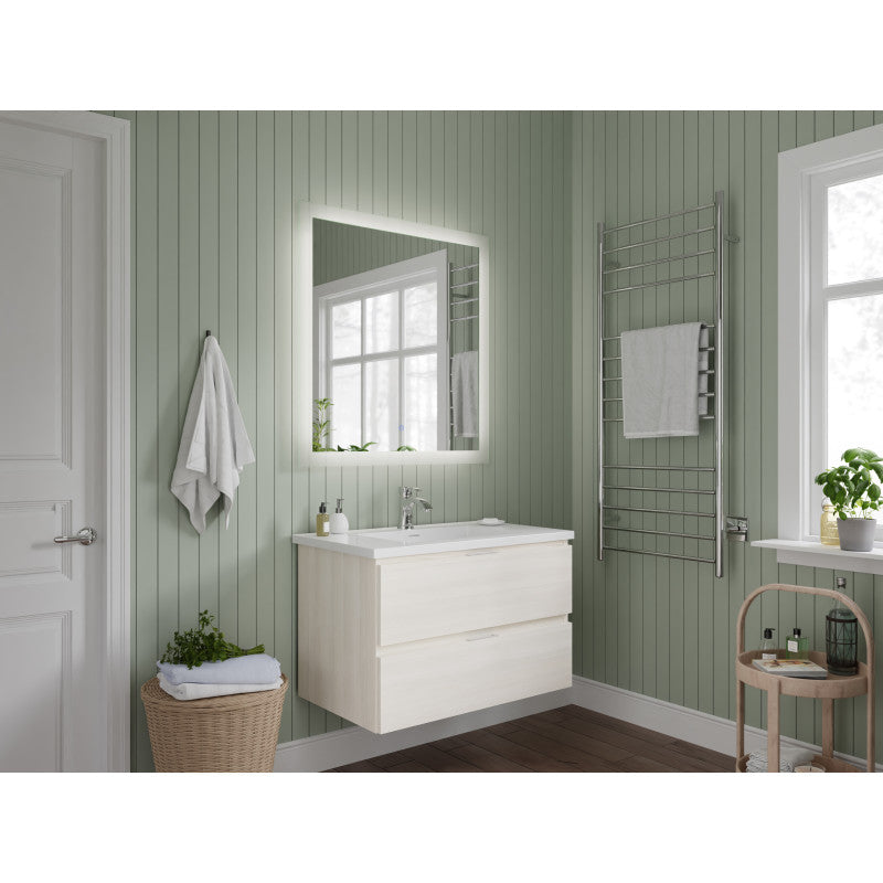 VT-MRCT30-WH - 30 in. W x 18 in. D x 20 in. H Single Sink Wall Mounted Bath Vanity in White with White Vanity Top and Matching Mirror