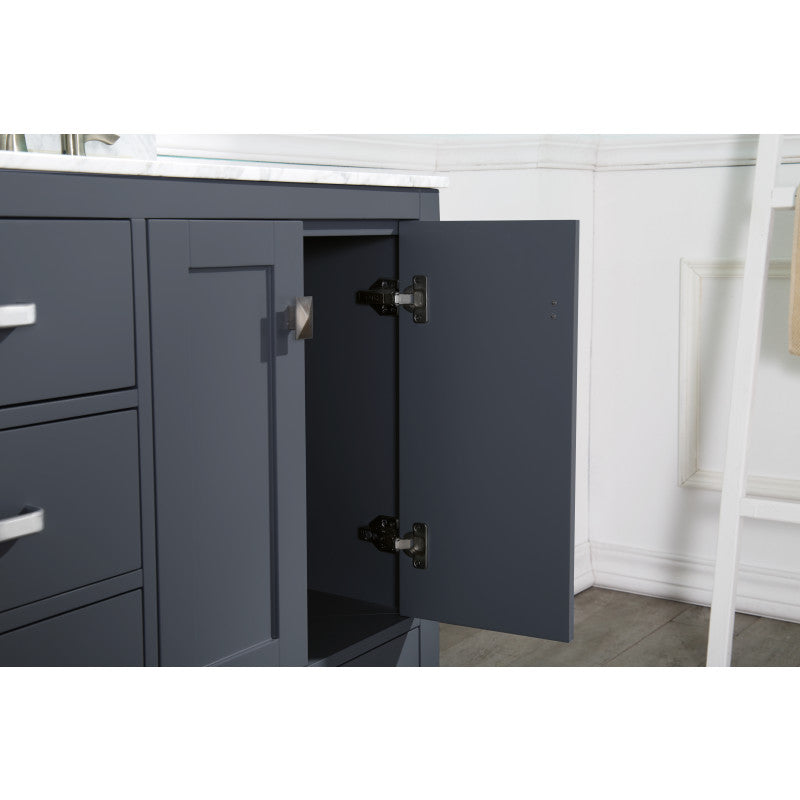 Chateau 60 in. W x 22 in. D Bathroom Vanity Set with Carrara Marble Top with White Sink