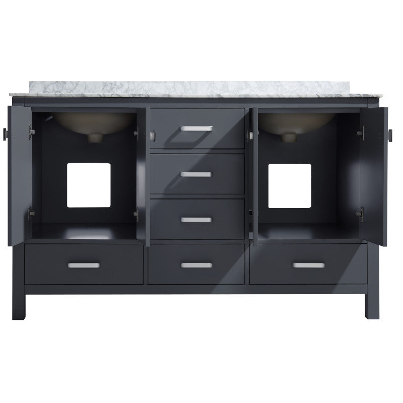 Chateau 60 in. W x 22 in. D Bathroom Vanity Set with Carrara Marble Top with White Sink