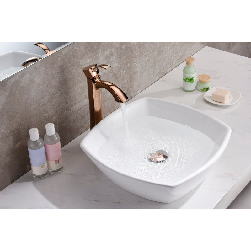 Deux Series Ceramic Vessel Sink in White