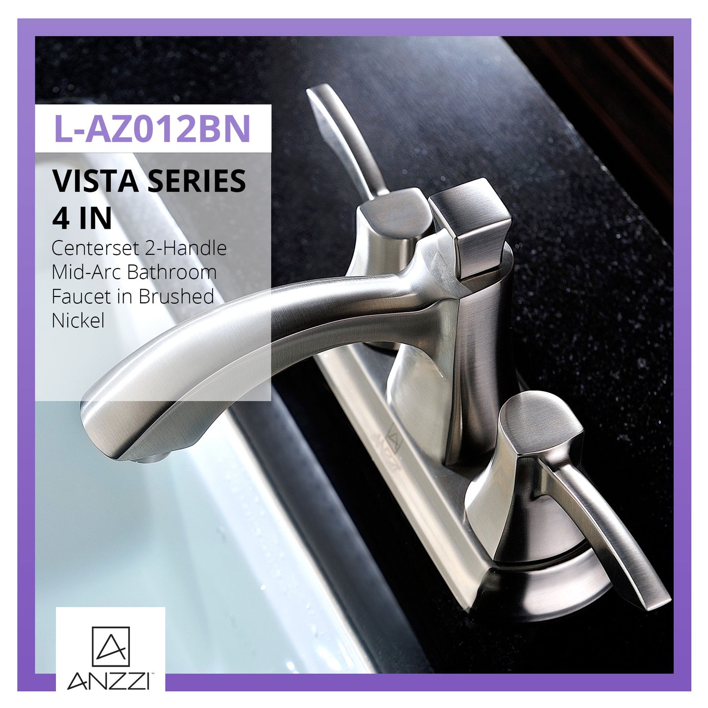 Vista Series 4 in. Centerset 2-Handle Mid-Arc Bathroom Faucet