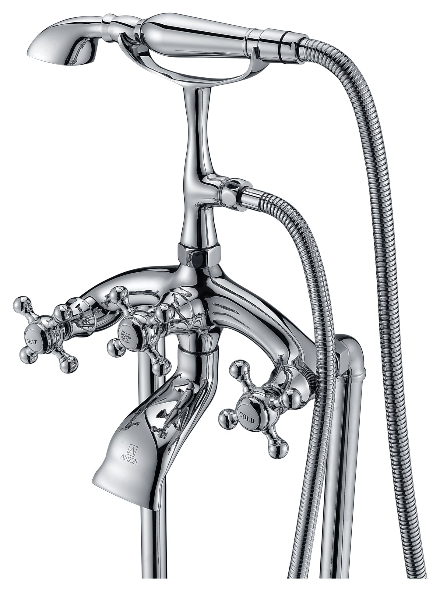 Tugela 3-Handle Claw Foot Tub Faucet with Hand Shower