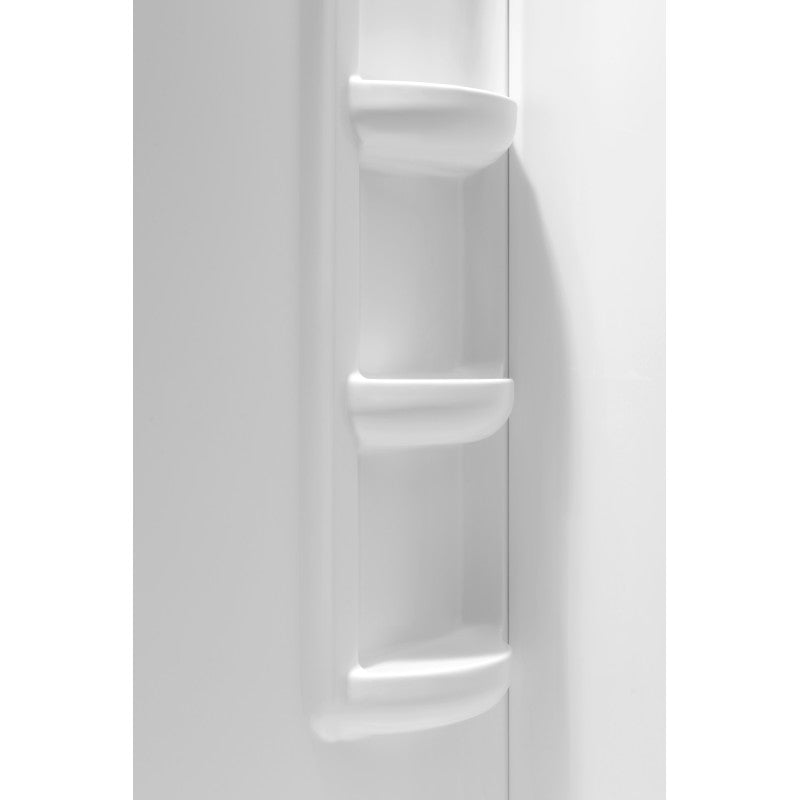 Vasu 60 in. x 36 in. x 74 in. 2-piece DIY Friendly Corner Shower Surround in White
