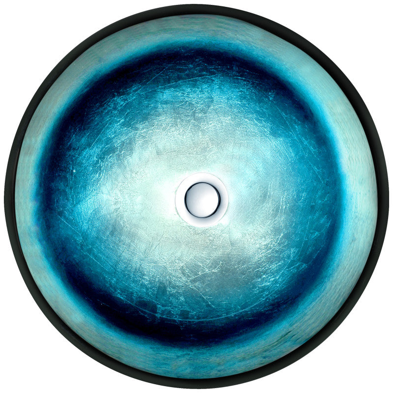 LS-AZ8185 - Tara Series Deco-Glass Vessel Sink in Deep Sea