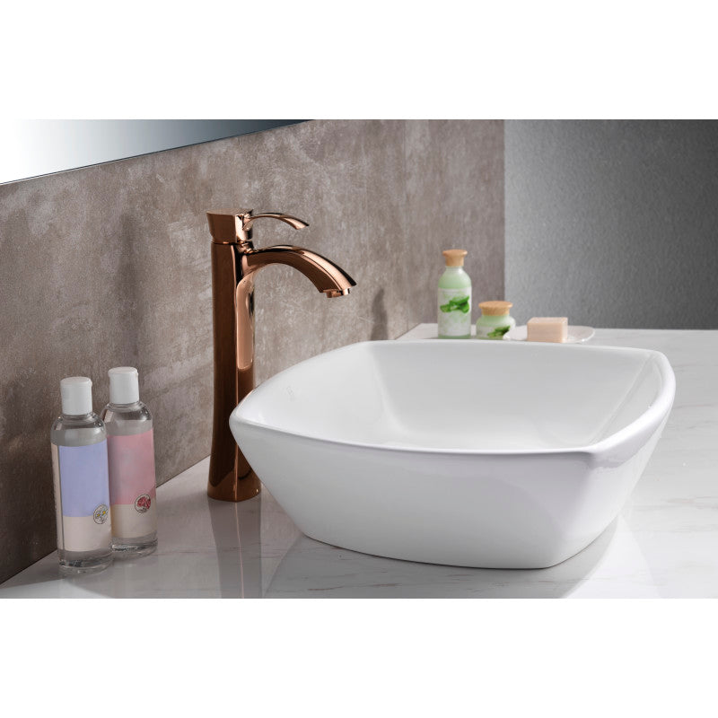 Deux Series Ceramic Vessel Sink in White