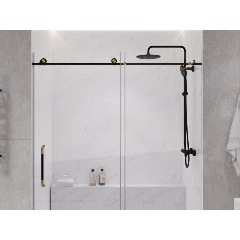 Madam Series 60 in. by 76 in. Frameless Sliding Shower Door with Handle