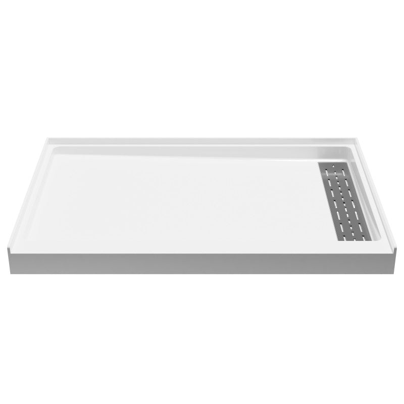 SB-AZ103R - Alexander Base Series 48 in. L x 32 in. W Alcove Shower Shower Pan Base with Right Drain in Glossy White Marine Acrylic