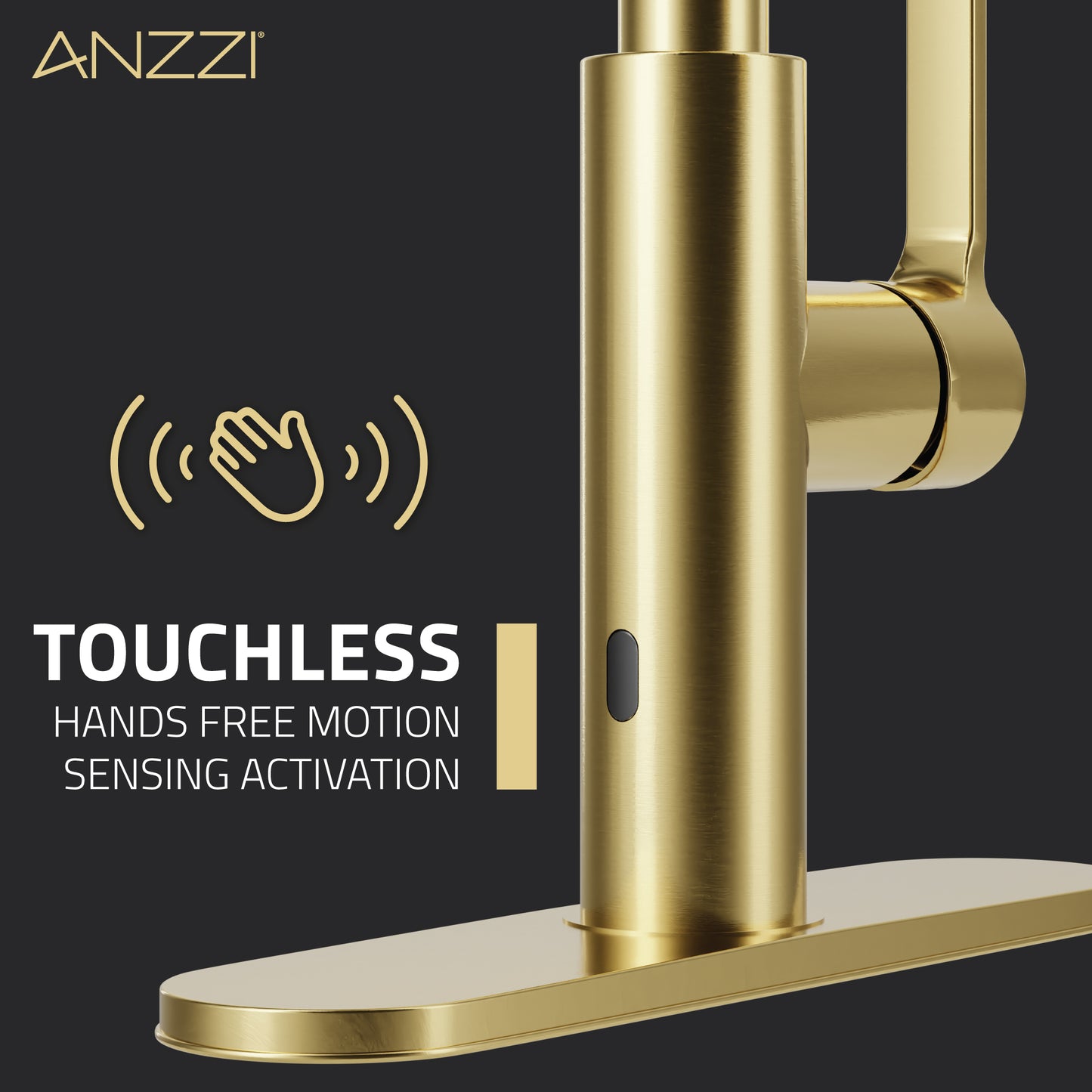 Ola Hands Free Touchless 1-Handle Pull-Down Sprayer Kitchen Faucet with Motion Sense and Fan Sprayer