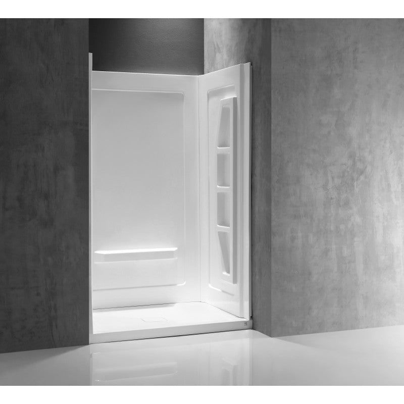 FORUM SERIES 48 in. x 74 in. Shower Wall Surround and Base in White