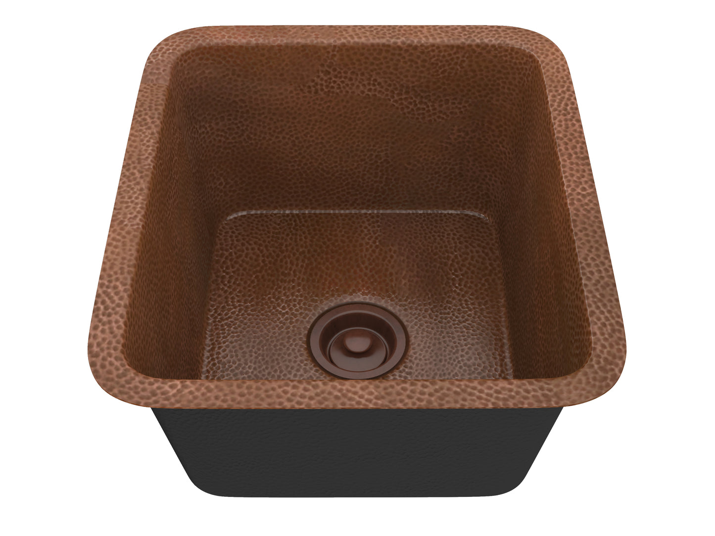 Havel Drop-in Handmade Copper 17 in. 0-Hole Single Bowl Kitchen Sink in Hammered Antique Copper