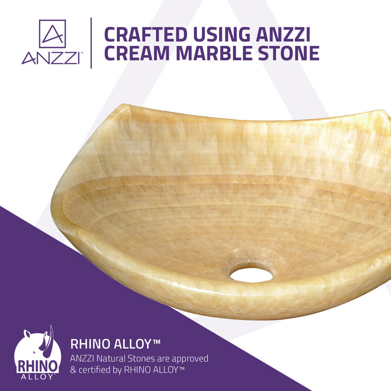 Flavescent Visage Natural Stone Vessel Sink in Cream Jade