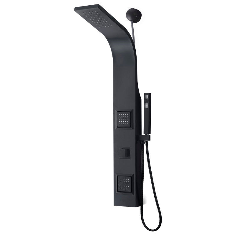 SP-AZ078MB - Aura Retro-Fit Series 39 in. 2-Jetted Shower Tower with Heavy Rain Shower and Body Jets and Spray Wand in Matte Black