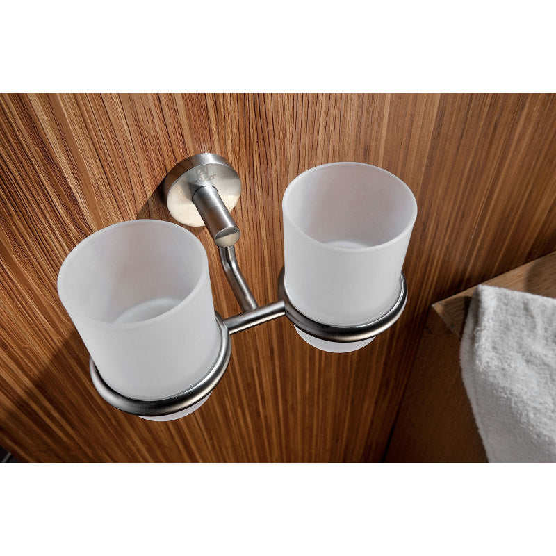 ANZZI Caster Series 7.36 in. Double Toothbrush Holder