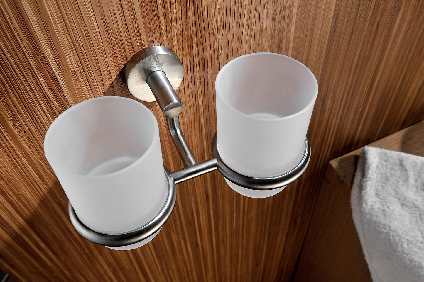 AC-AZ002BN - Caster Series 7.36 in. Double Toothbrush Holder in Brushed Nickel