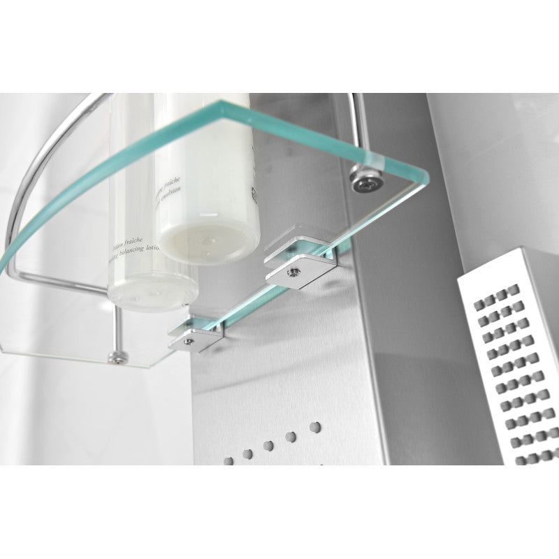 Coastal 44 in. Full Body Shower Panel with Heavy Rain Shower and Spray Wand in Brushed Steel