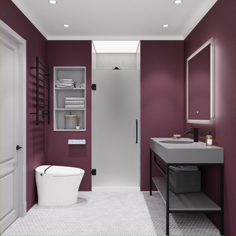 Passion Series 24 in. by 72 in. Frameless Hinged shower door with Handle