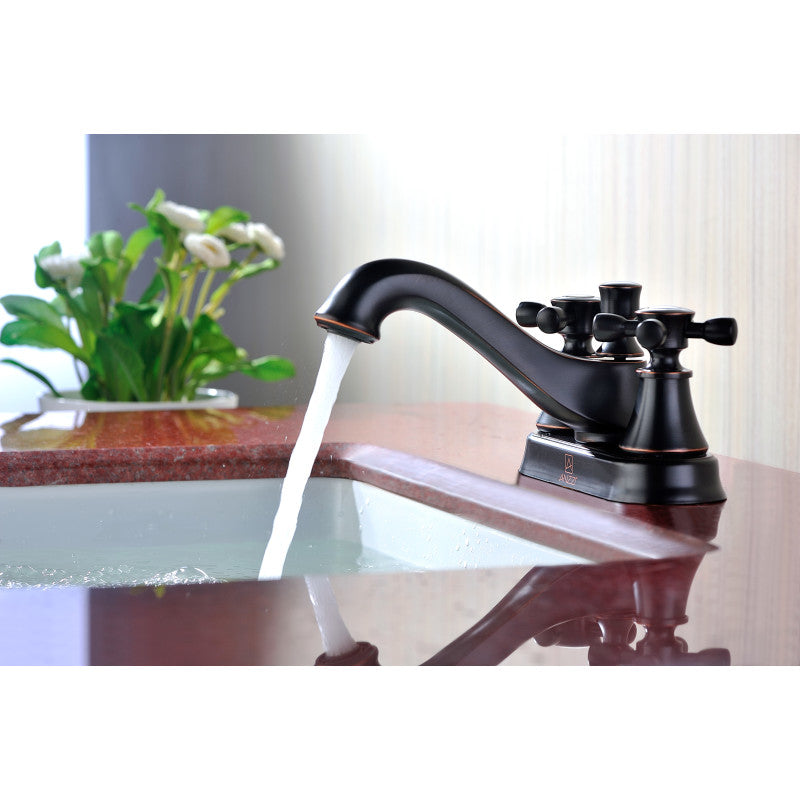 L-AZ006ORB - Major Series 4 in. Centerset 2-Handle Mid-Arc Bathroom Faucet in Oil Rubbed Bronze