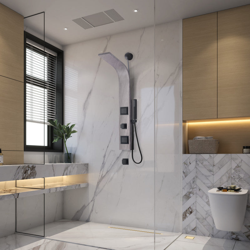 Aura 2-Jetted Shower Panel with Heavy Rain Shower & Spray Wand