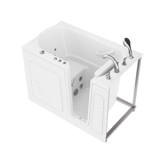 AMZ3053RWH - 30 in. x 53 in. Right Drain Quick Fill Walk-In Whirlpool Tub with Powered Fast Drain in White