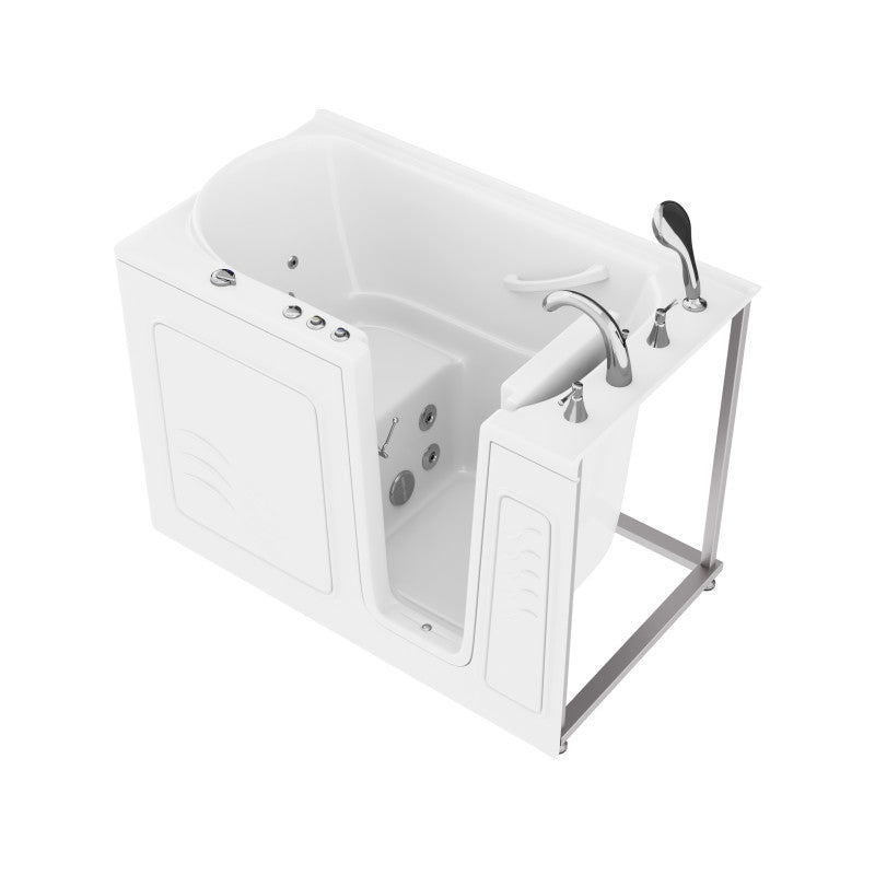 AMZ3053RWH - 30 in. x 53 in. Right Drain Quick Fill Walk-In Whirlpool Tub with Powered Fast Drain in White