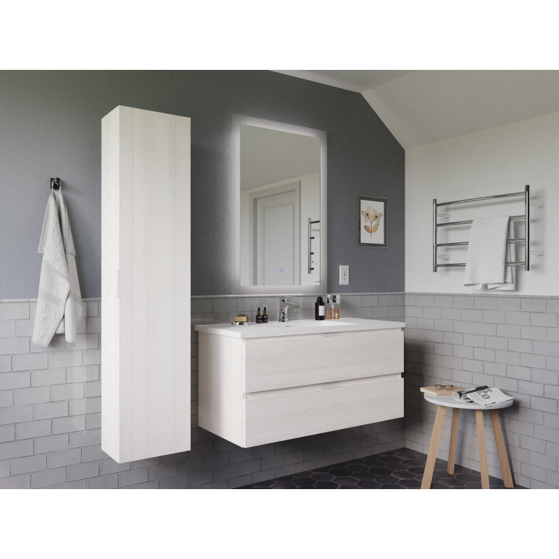 VT-MR3SCCT39-WH - 39 in. W x 18 in. D x 20 in. H Single Sink Bath Vanity Set in Rich White with White Vanity Top and Matching Mirror