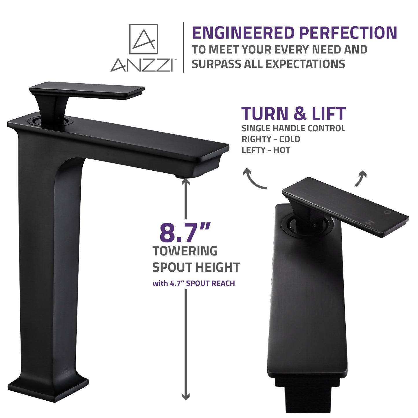 Saunter Single Hole Single-Handle Vessel Bathroom Faucet