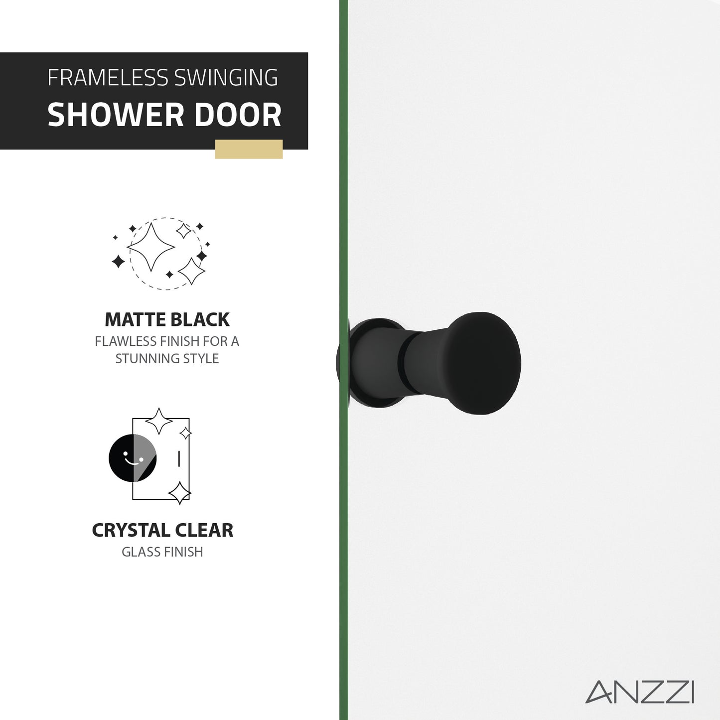 Romance 72-in. x 33.5-in. Frameless Swinging Shower Door