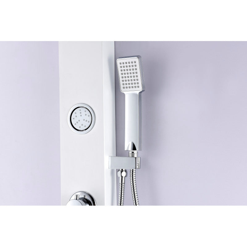 Inland Series 44 in. Full Body Shower Panel System with Heavy Rain Shower and Spray Wand in White