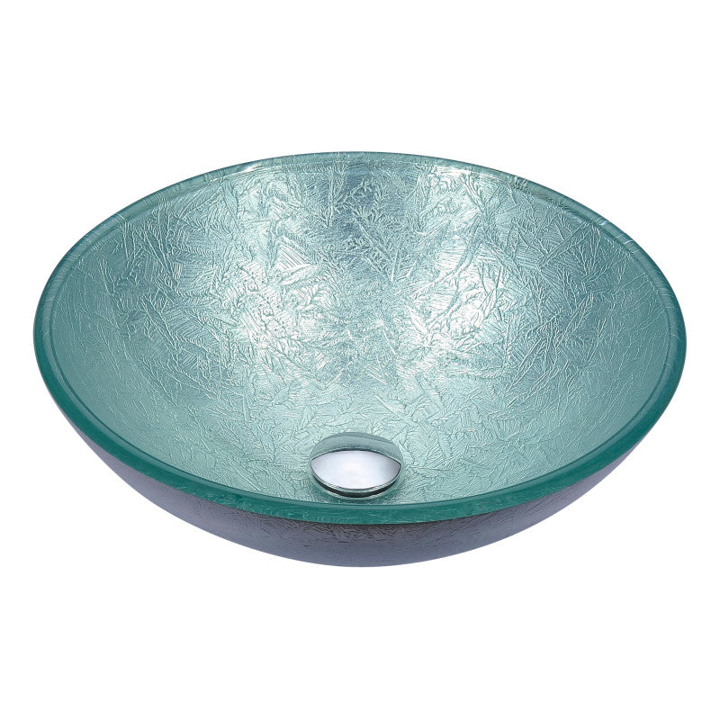 LS-AZ8229 - Gardena Series Deco-Glass Vessel Sink in Glacial Silver