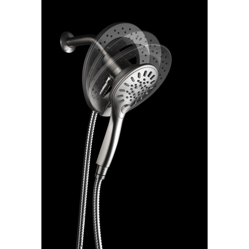 Magnetic Valkyrie Multi-Spray Retro-Fit 7.48 in. Dual Wall Mount Fixed and Handheld Shower Head with Magna-Diverter
