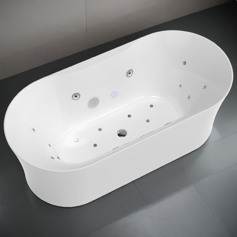 FT-AZ204 - ANZZI Julia Series 67 in. Freestanding Acrylic Air and Whirlpool Bathtub with Touch Sensative Control and Chroma Lights