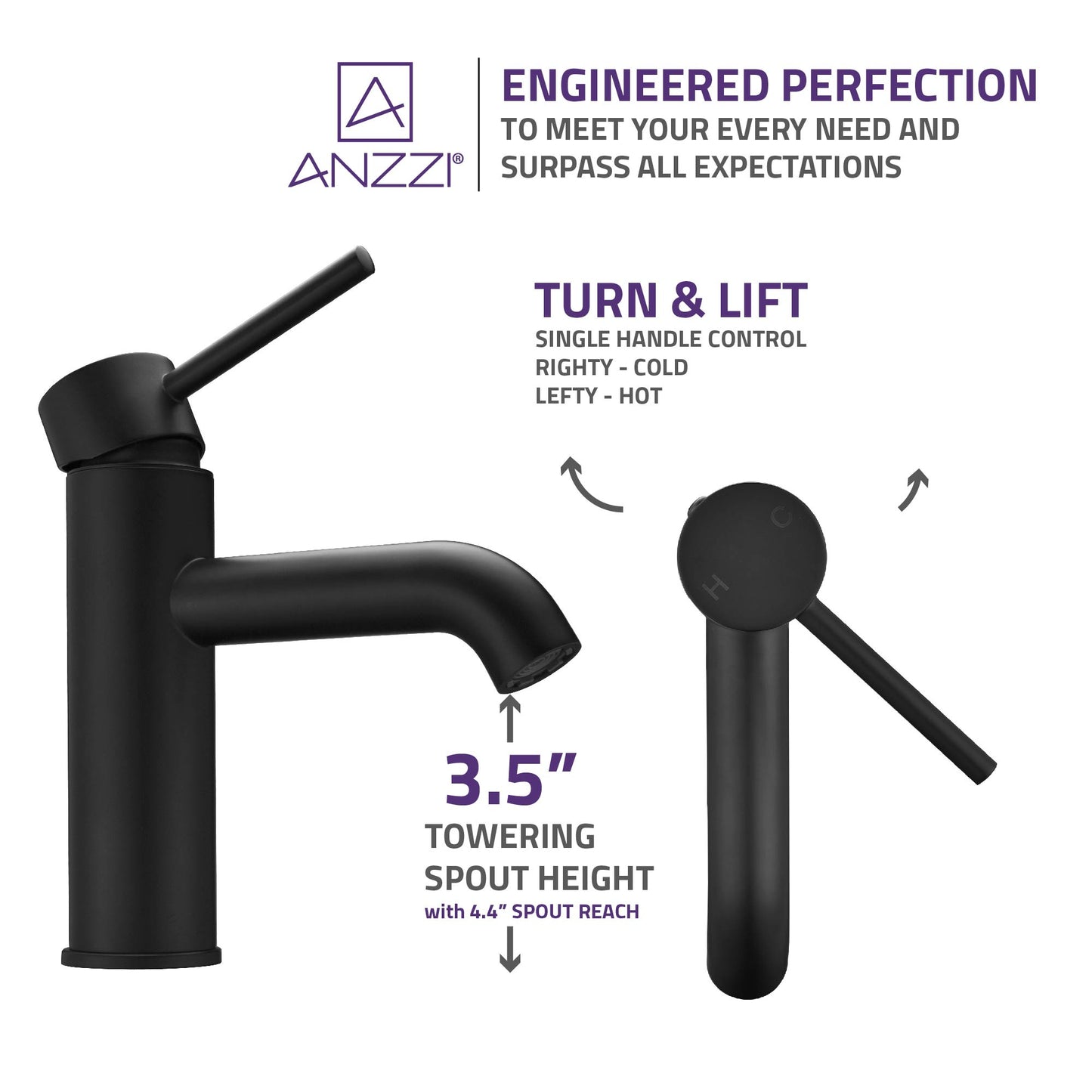 Valle Single Hole Single Handle Bathroom Faucet