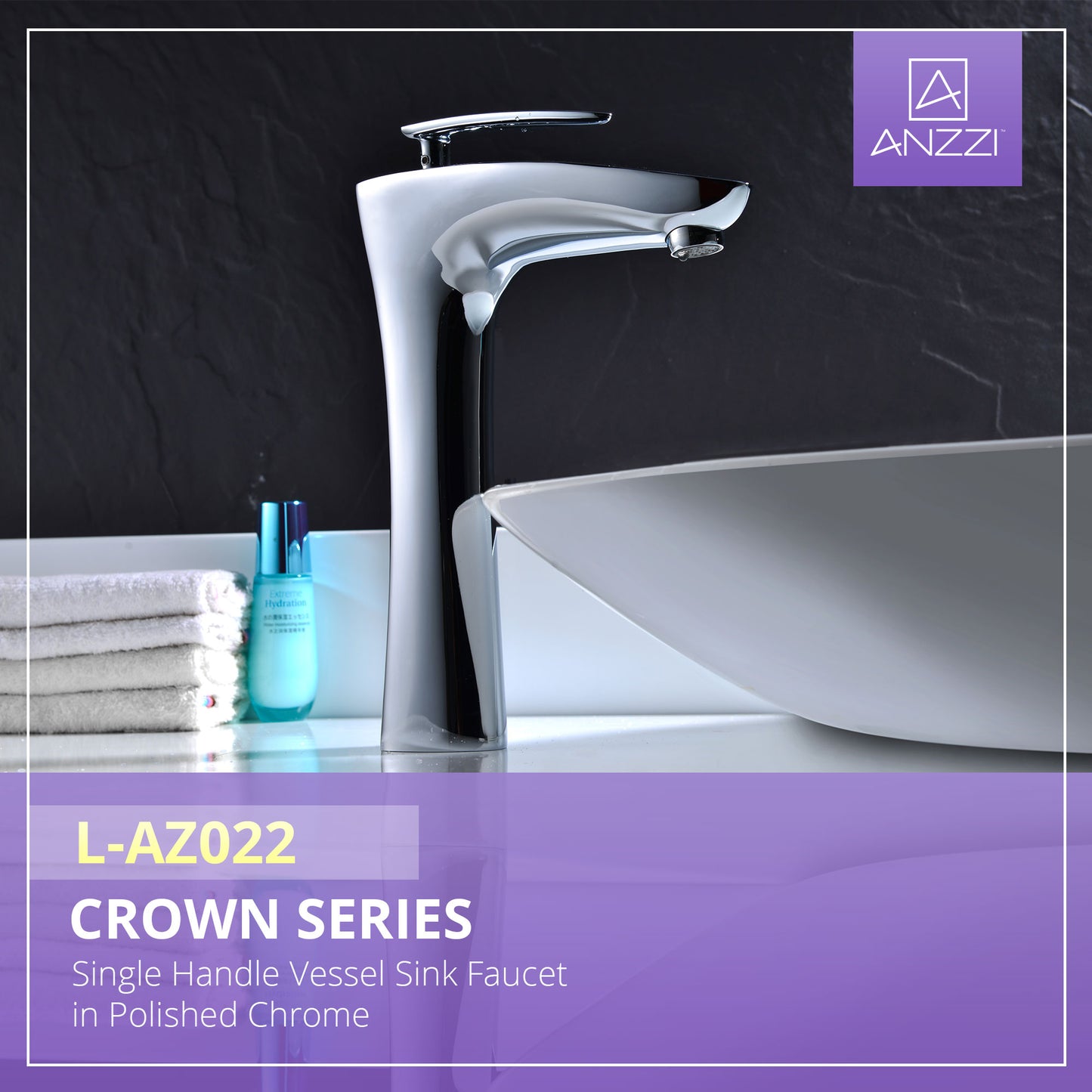 Crown Series Single Handle Vessel Sink Faucet in Polished Chrome