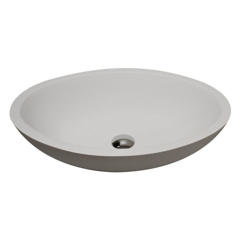 Mayorba 1-Piece Solid Surface Vessel Sink with Pop Up Drain in Matte White